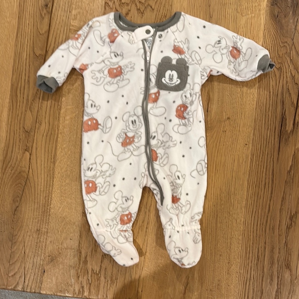 Disney Baby Mickey Mouse One Piece - White and Gray